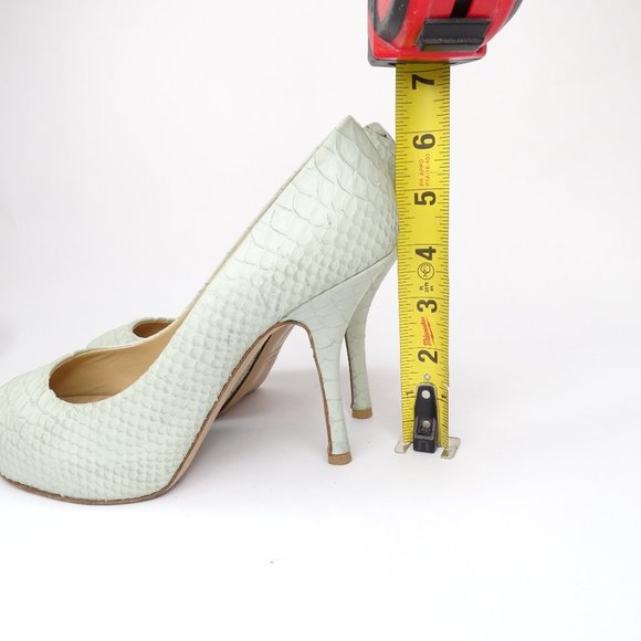 Giuseppe Zanotti  Leather Snakeskin Peep Toe Pumps - Picture 14 of 14